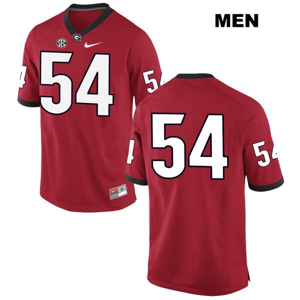 Georgia Bulldogs Men's Justin Shaffer #54 NCAA No Name Authentic Red Nike Stitched College Football Jersey YUO3456XE